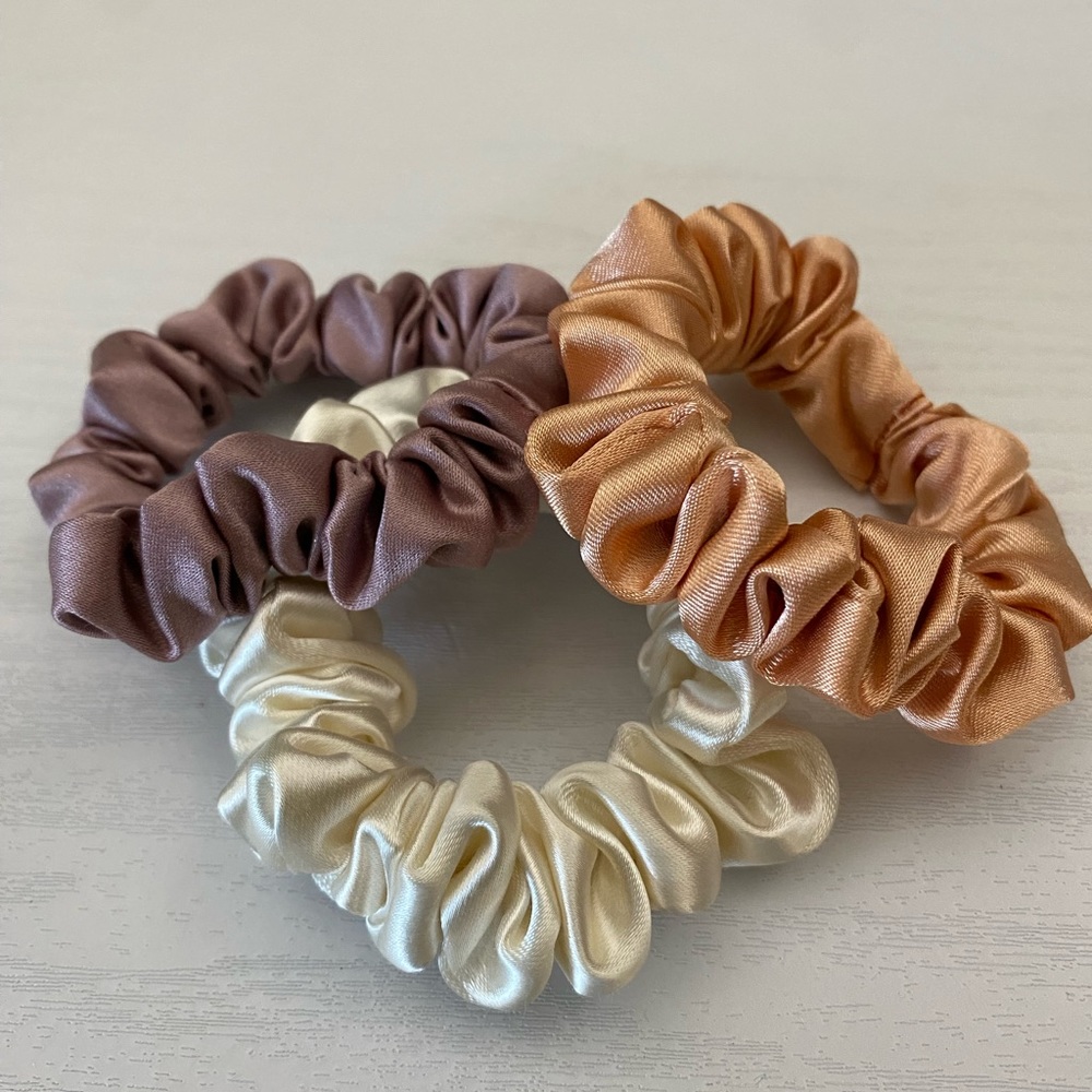 Tracee Trio - Mini Satin Hair Scrunchies - Set of 3